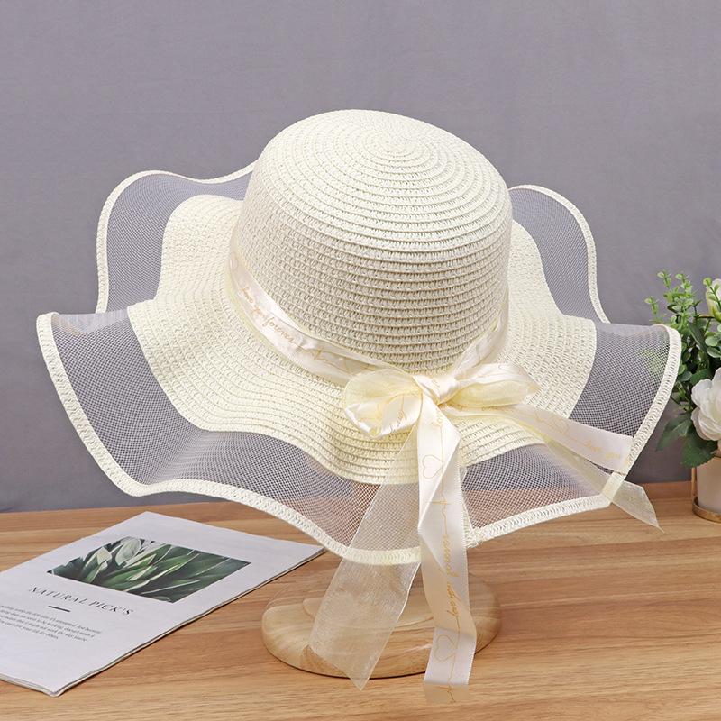 New Lace Women's Summer Wavy Edge Sun Hat Women's Sun Protection Dome Summer Hat