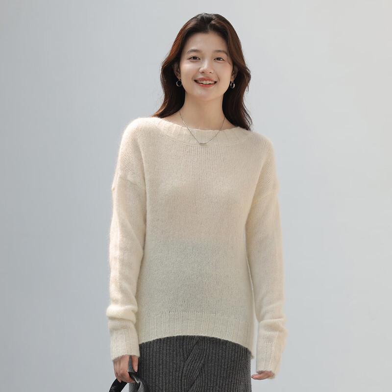 

Sinofude Women s Round Neck Mohair Blend Sweater S
