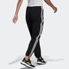 Adidas Striped Woven Tapered Casual Nine-Point Retro Sports Pants Women Pants Black HC9155