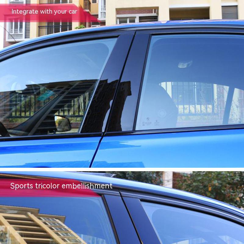 6PCS Polished Pillar Posts Fit For Land Rover Lr2 Freelander 2 2007 - 2015 Window Trim Cover BC Column Sticker