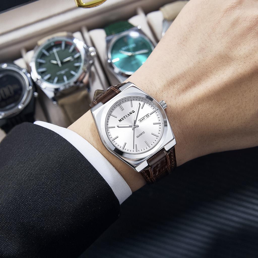 Business Trend Watch Men'S Belt Scale Simple Versatile Luminous High Value Fashion Casual Quartz Watch Men