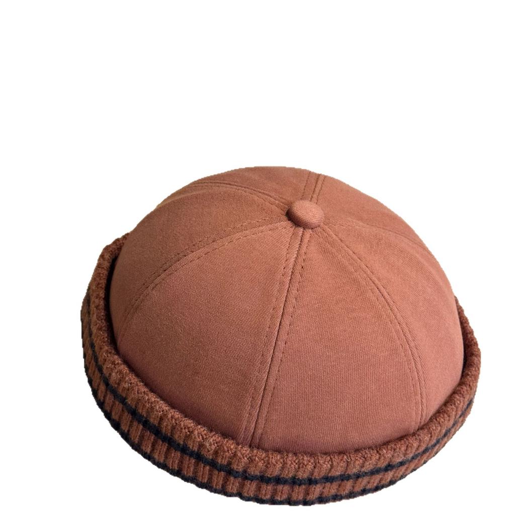 Korean Style Knitted Retro Melon Skin Hat for Men and Women in Autumn and Winter Hip Hop Yuppie Street Kittens Versatile Baotou Landlord Hat