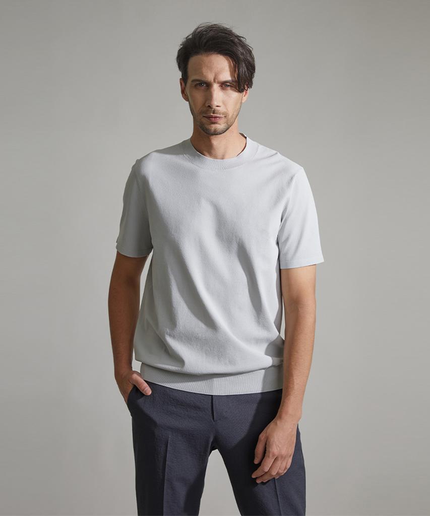 BIRBANTE Cool Mellow Crewneck Knit - Light Gray