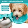 10oz Edelstahl Hundewasserflasche 2 in 1 Auslaufsicher Tragbarer Haustier-Reisebecher Faltbare Silikonschüssel für Outdoor-Spaziergänge Camping