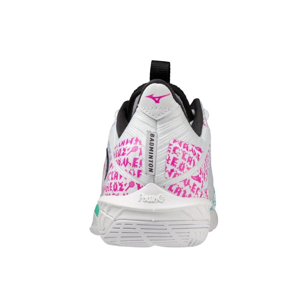 Mizuno Wave Claw Neo 2 Full Print Non-Slip Wear-Resistant Breathable Low-Top Badminton Shoes Unisex Sneaker White Blue Pink 71GA227030