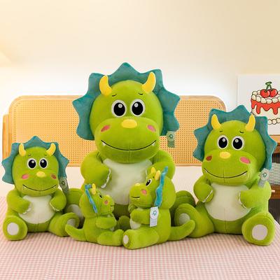 Cute Green Dinosaur Doll Plush Toy Boys Sleeping Doll Triceratops Pillow Ragdoll Birthday Gift