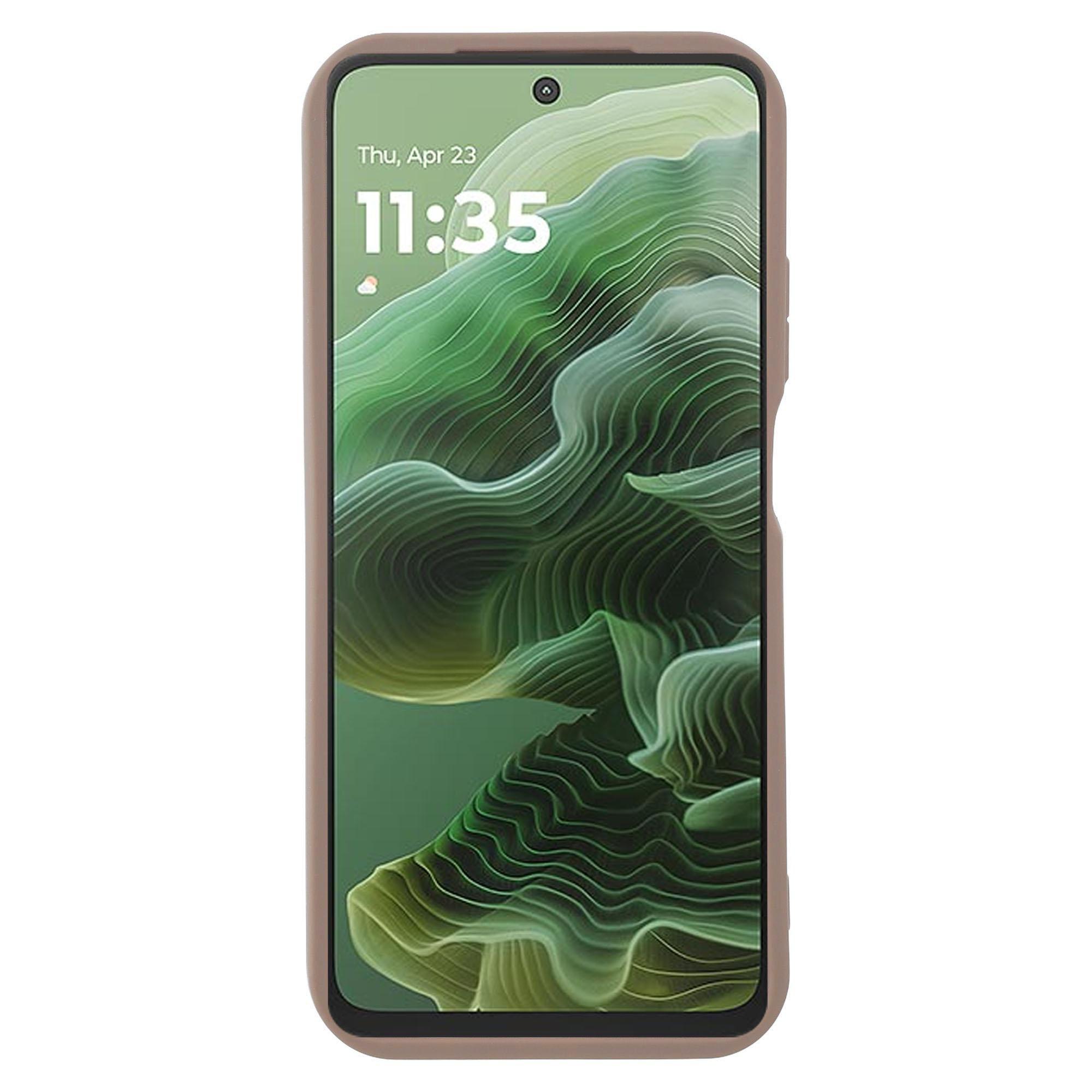 

Чохол для телефону Motorola Moto G35 5G з рифленим дизайном, ТПУ, протиковзкий Brown