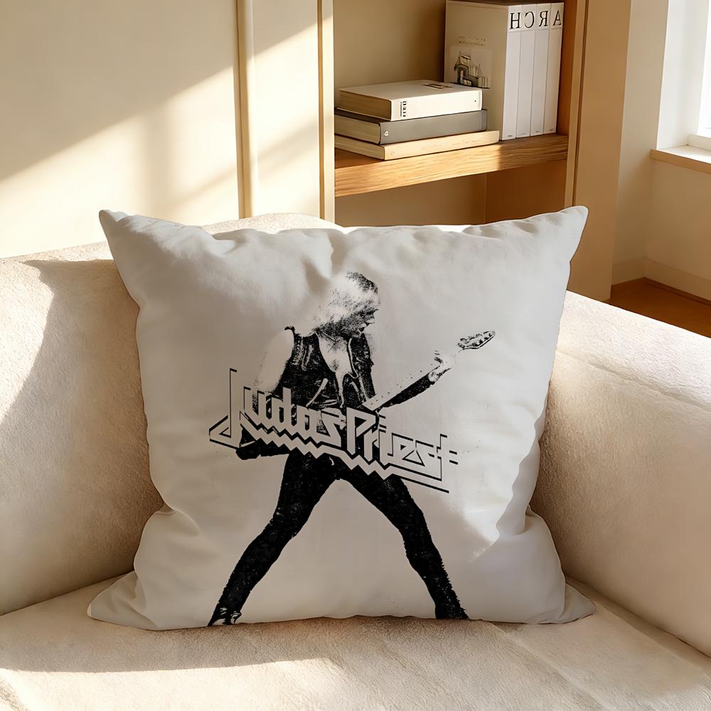 S-Judas Priest Cushion Cover Square Cushion Cover, Vintage Soft Sofa Pillow Case, Home Decoration And Protective Cover