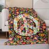 Peace Floral Blanket Aesthetic Soft Warm Throw Blanket Nap Blanket For Couch Sofa Office Bed Camping Travel Multipurpose Gift Blanket For All Season