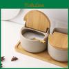 Ceramic Wth Lid Seasoning Jar Combination Storage Box Cooking Tools Spice Sugar Salt Pepper Bottle Container Kitchen Acceesories