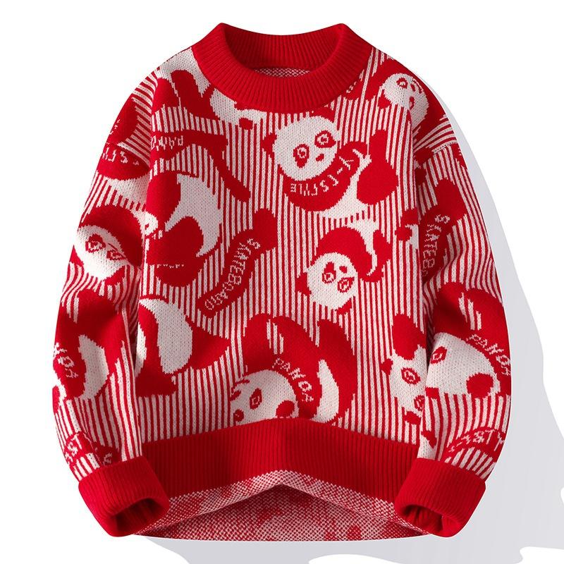 

Горячий Горячий Осень и Зима Новый Повседневный Свитер с Круглым Вырезом Низ Вязаный Большой Размер Свободный Свитер 4XL красный