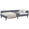 L Shaped Bed Frame with Headboard Dark Grey 80 Cm X 200 Cm Velvet