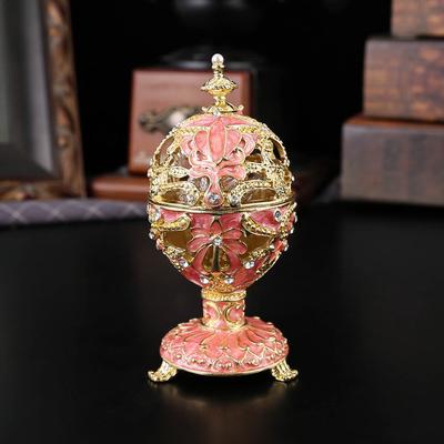 Schloss-Eiform-Schmuckkästchen, Ohrstecker, Aufbewahrungsbox-Ornament, Emaille-Farbhandwerk, staubdichter Klappdeckel