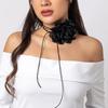 Exaggerated Design Rose Flower Necklace Big Rose Adjustable Length Clavicle Chain Necklace Large Petal Romantic Style