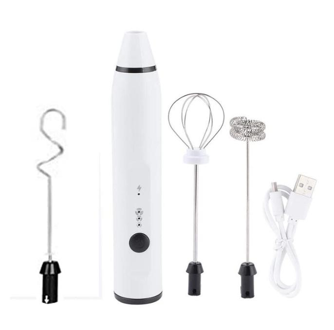 

Электрический венчик для кофе, молока, напитков, взбиватель пены, миксер, USB-перезаряжаемый ручной блендер для продуктов, инструменты для выпечки серебряный