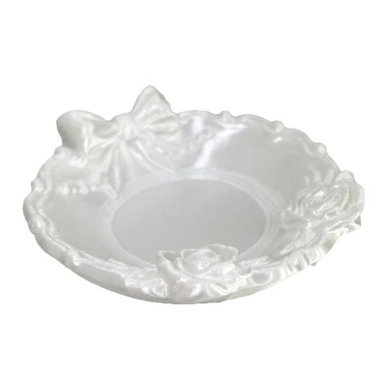 

Jewelry Tray with Bow And Flower Decor Multi-Functional Storage Tray Retro Lolita Design Desktop Organizer for Rings Earrings Bracelets Necklaces білий