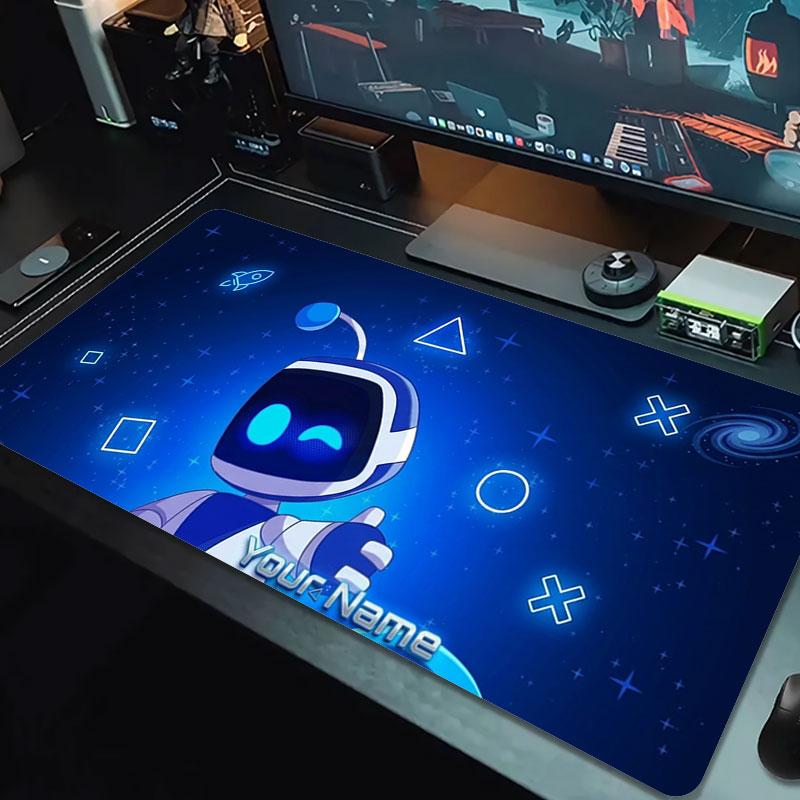 ASTRO BOT Custom Name Large Size Mouse Pad Large Gaming Table Cushion Non-slip Laptop Tablet Big Mousepad XXL Mat Mini PC Playmat With Lock edge