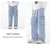 Men's Retro Wide-Leg Multi-Pocket Jeans - Spring/Fall Casual Workwear Pants