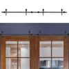 4m Double Door Arrow Type Barn Sliding Wood Door Track Kit Door Hanging Rail Pulley Set for