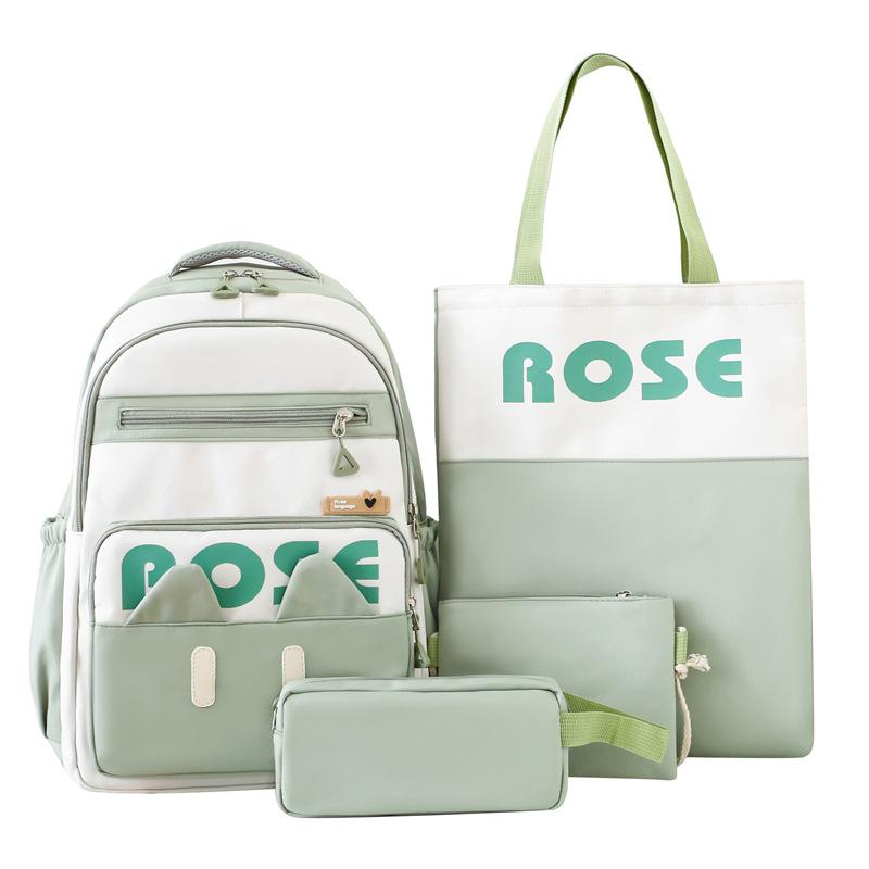 

New Backpack for Female Primary and Secondary School Students Korean Version Multi Layer Large Capacity Contrast Lightweight Backpack Bag