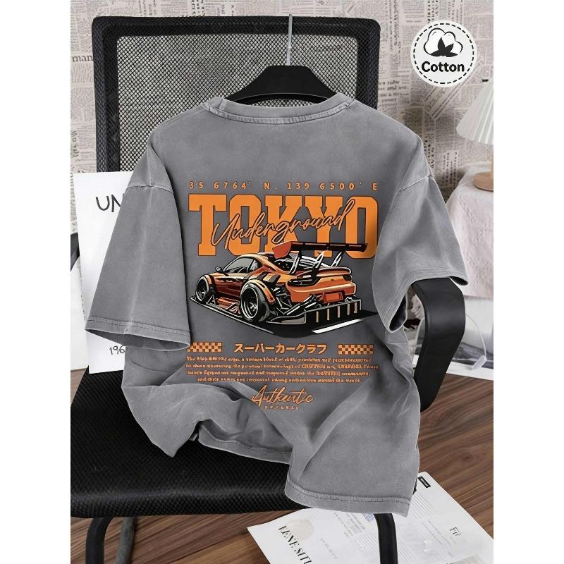 European sizes Men'S T-Shirt Breathable Fit Round Neck Short-Sleeved Top Vintage T-shirt Perfect for Casual Streetwear Tees