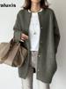 9 Color Autumn New Ultra Soft Knit Coat Slim Fit Design Loose Wool Jacket for Women