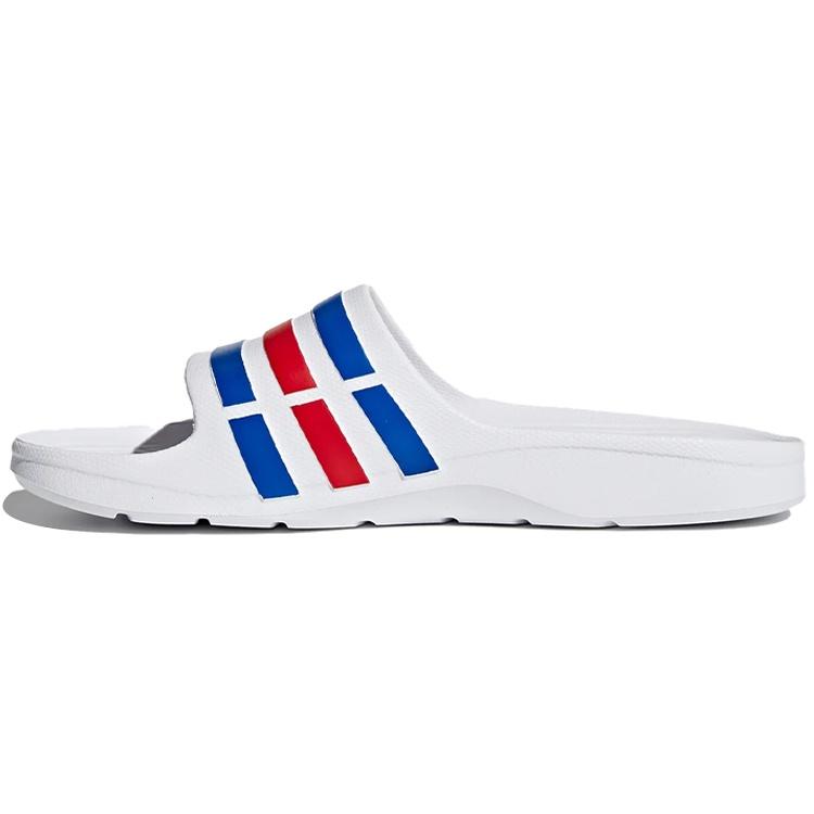 adidas Duramo Slides White Blue Red Men s U43664 EU 38