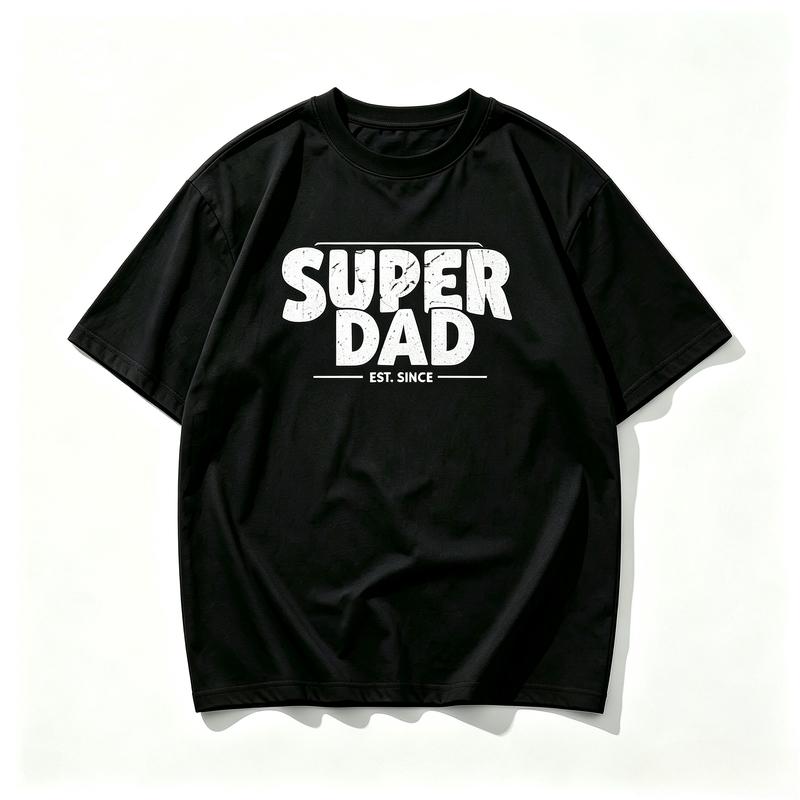 Vintage Super Dad Graphic TShirt For Unisex Fathers Day Gift Retro Distressed Print Cotton Casual Short Sleeve Tees Harajuku Y2k