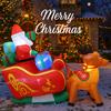 5.9FT Christmas Holiday Inflatable Yard Decor Santa Sleigh Reindeer Xmas Toy Home Decoration LED Supplies Ornament Gift Decor