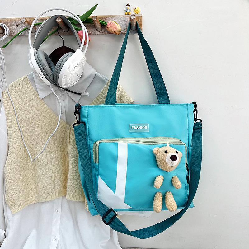 Damen Tasche große Kapazität Studentin neue Umhängetasche Kontrastfarbe Umhängetasche Tragetasche