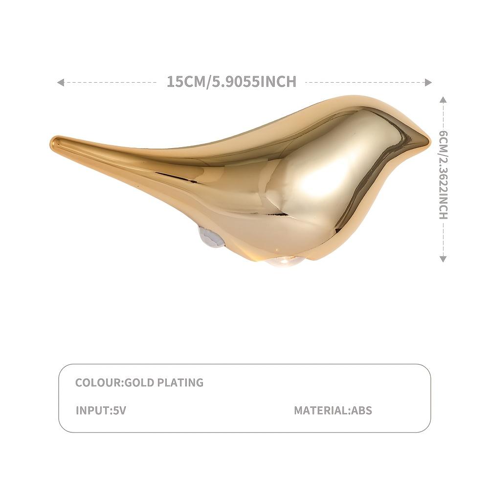 Rechargeable Motion Sensor Bird Night Light, Gold Modern Wall Lamp with 3 Modes, Dimmable LED Night Light for Bedroom Hallway
