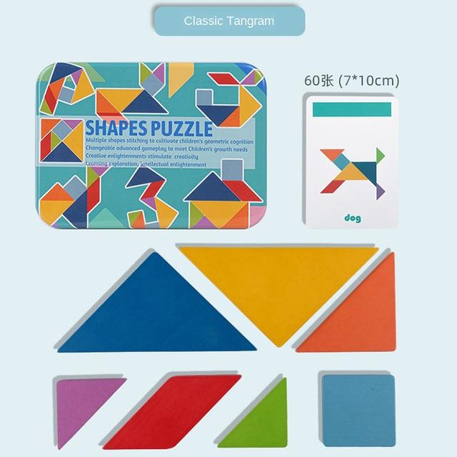 Tangrama Tangram Huevo Nuevo Rompecabezas De Madera En 3D Tangram