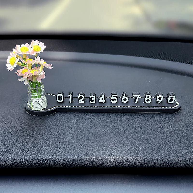 Car Temporary Parking Card Phone Number Card Plate Telephone Number Stop Luminous Parking Aid Garage Car Interior