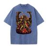 Japanese Anime T-shirt The Winged Dragon of Ra Y2k Washed T Shirt Men's Clothing Summer Short Sleeve Cotton Tees Tops