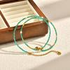 Beaded Choker Necklace for Women, 18K Gold Plated Boho Colorful Natural Stone Beads Chain Necklace stackable Handmade Jewelry