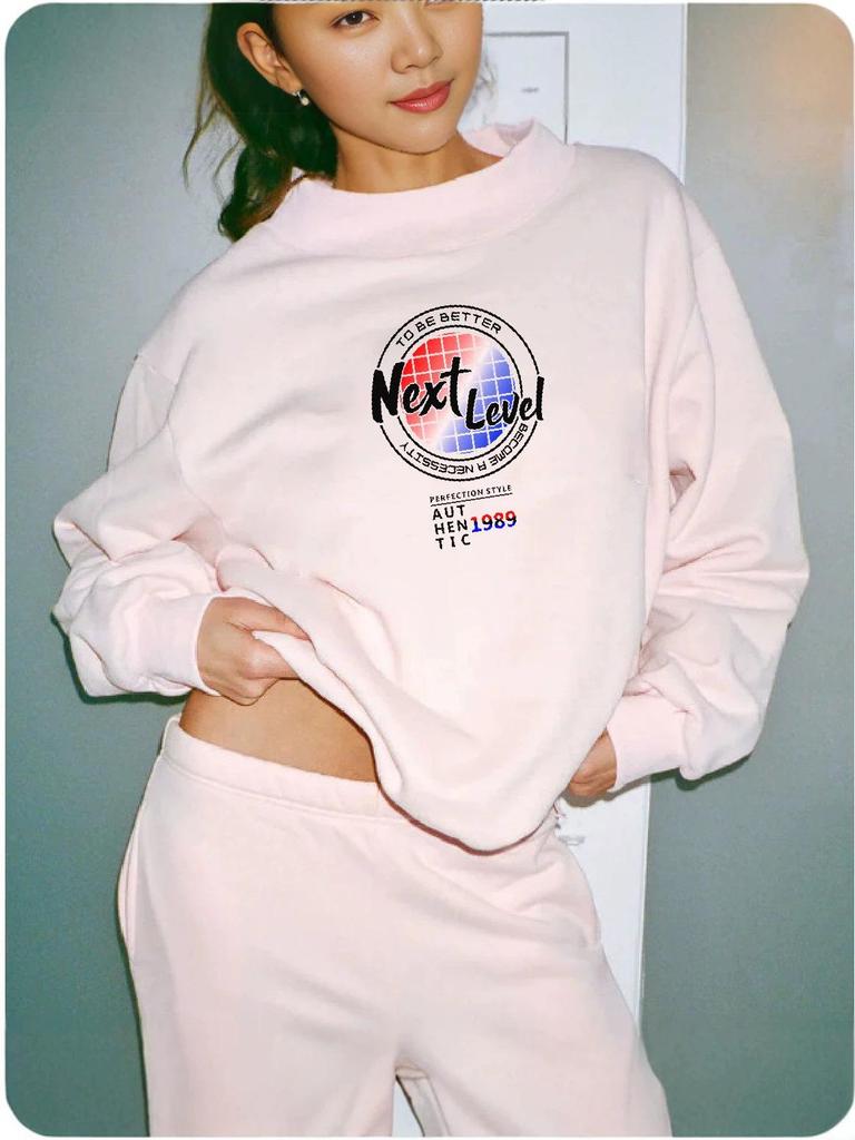 European Size Women's Hoodie: Cross-Border Loose-Fit, Comfortable Mid-High Collar, Long/Short Sleeve Options