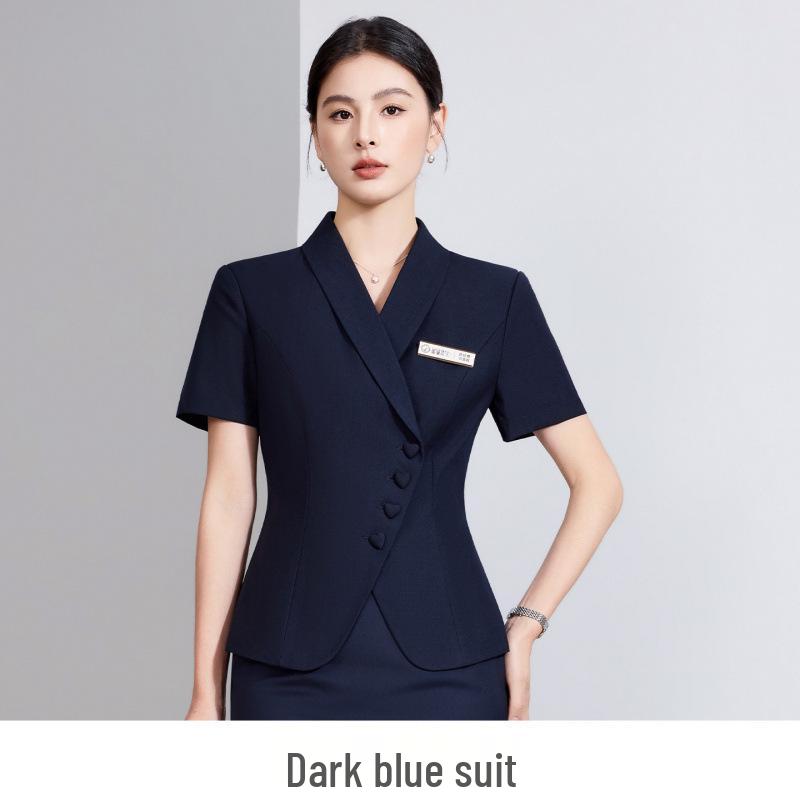 Elegant Women's Summer Suit: Professional Two-Piece Skirt Set for Salon Work
