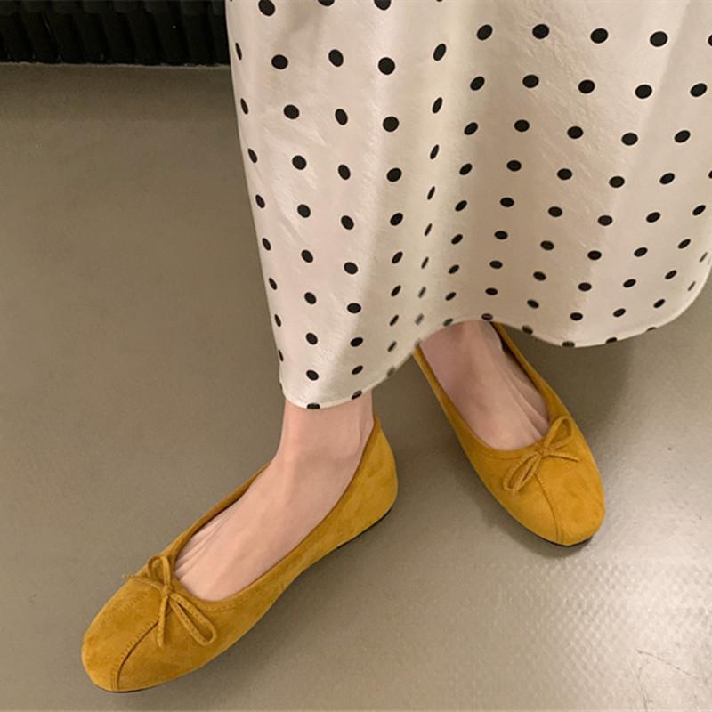 

Bailamos 2025 Women Flats Footwear Designer Shallow Female Round Toe Butterfly-Knot Ballet Shoes Ladies Flats Slides Shoes Mujer 40