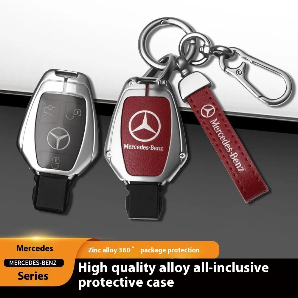 Car Sticker For Mercedes-Benz A B C E G S V Class GLA GLC GLE GLK Vito Sprinter SL SLK Viano ML Car Zinc Alloy Key Case Bag Meta