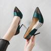Modne modne paski w stylu wysokich obcasów 2024 Nowe cienkie wysokie obcasy bankietowe spiczaste płytkie usta kolorowe damskie buty Zapatos Mujer
