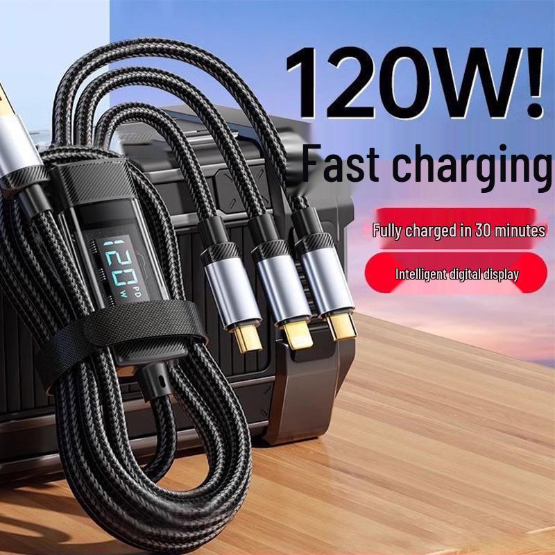 6A 240W Three-in-One Super Fast Charging Cable for Huawei, Honor, Vivo, Xiaomi, OP, Android