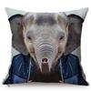 Nordic Animal Portrait Art Sofa Decorative Pillow Case Funky Cow Bear Rabbit Elephant Wear Clothes Style Cushion Cover Cojines