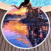 Sunrise Natural Scenery Round Beach Towel, Absorbent Quick Dry Sand Free Towel for Bathroom Pool Surf Travel Outdoor Meditation