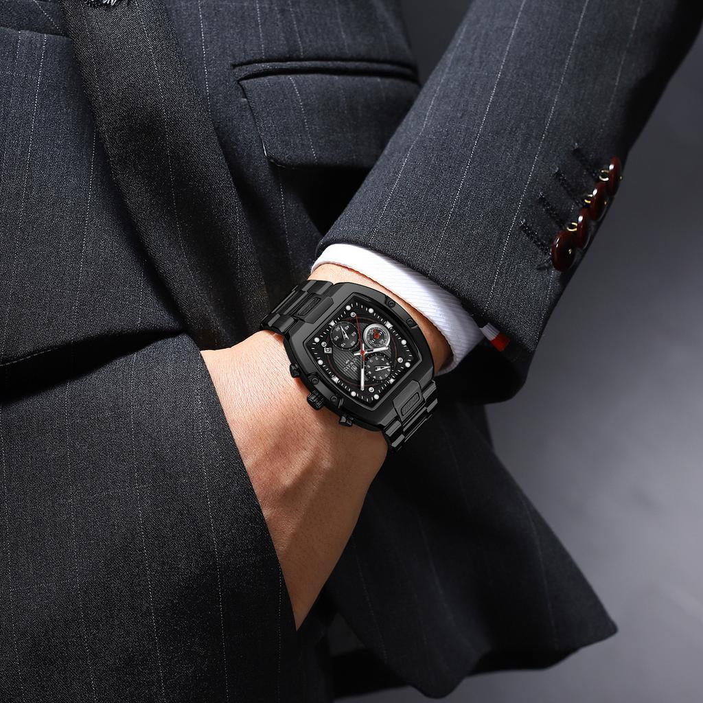 Watch for Man Tonneau New Style Fashion travels Outdoors Sport Chronograph Quartz Watch Original Male Gift Clock 2025