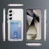 For S25ultra for Samsung Mobile Phone Case, Card Holder, Two-in-one Airbag Anti-fall Cover, Transparent Case