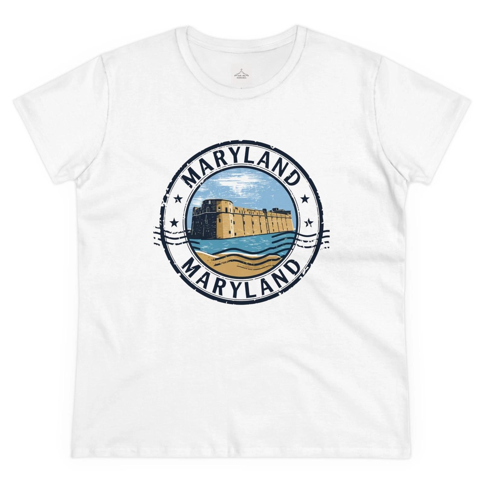 

Maryland Vintage Cotton Tee, Casual Travel Shirt, Souvenir Gift, Coastal Style 4XL