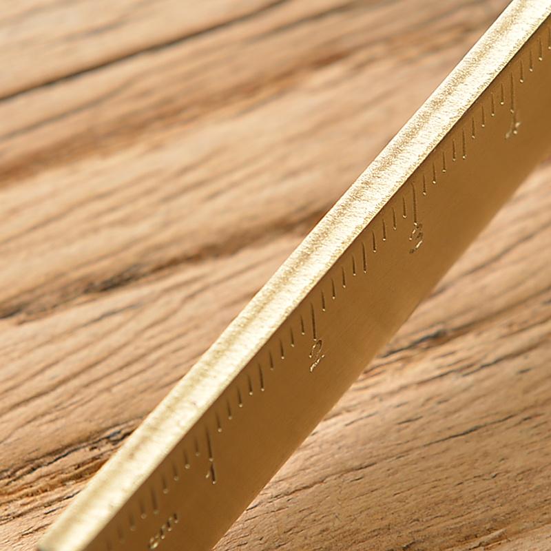 Vintage Brass Straight Ruler For Students Creative Metal Ruler School Supplies