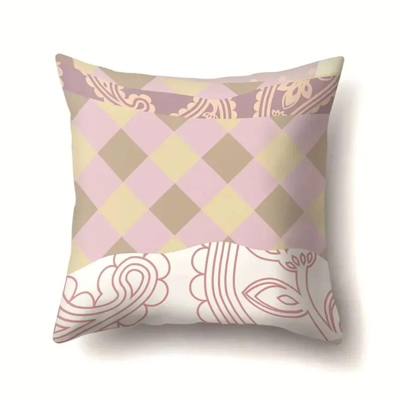 Fashionable Geometric Splicing Printed Pillowcases, Living Room Sofa Cushion Covers, Bedroom Dormitory Bedside Home Decoration