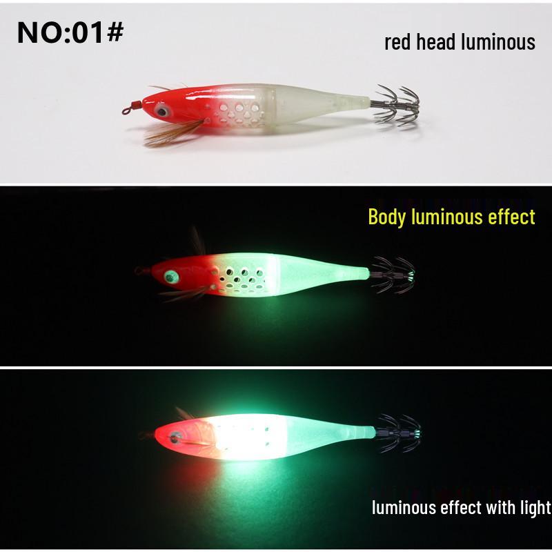 Cesta de Isca de Camarão de Madeira para Pesca: Lula, Polvo & Choco, 10g