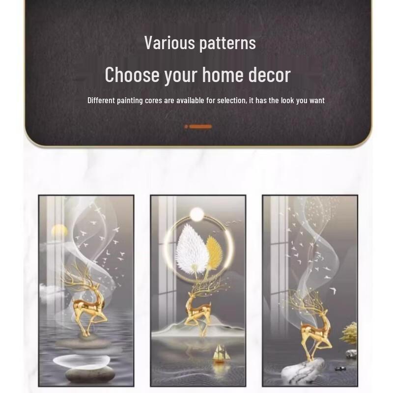 JINGRUIXIANG Glück Goldener Baum Vertikale Eingang Dekoration Ölgemälde